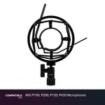 Black Shock Mount Fits Akg P100, P200, P120, P420 Microphones. Fixed Price $59.99.