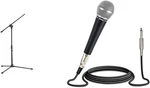 Microphone Stand, Black (SAMK10) & Pyle Handheld Dynamic Moving Coil. Fixed Price $76.38.