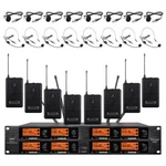 Wireless Microphone System Uhf Pro Audio 8 Channel Lavalier Bodypacks Headset. Fixed Price $299.00.