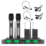 4 Channel Pro Uhf Audio Wireless Microphone System 2 Handheld Headset Lavalier. Fixed Price $149.00.