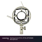 Silver Shock Mount Fits Sterling Audio ST151, ST155, SP150SMK Microphones. Fixed Price $59.99.