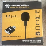 Powerdewise Lavalier Microphone Black 3.5MM Trs Usb With Extension Cable. Fixed Price $6.50.