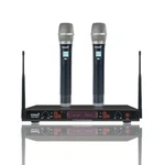 Wireless Uhf Microphone System 2-CHANNEL Handheld Audio Adjustable Frequency. Fixed Price $115.63.