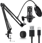 Piolunth Usb Microphone Plug & Play 192KHZ/24BIT Condenser Studio Kit Black. Fixed Price $40.67.
