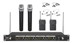 4 Channel Vhf Handheld & Lapel Headset Wireless Microphone System New 380HL. Fixed Price $139.00.