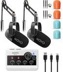 Movo Podpro-a Podcast Kit With Audio Interface, 2 Mics, Boom Arms. Fixed Price $329.95.