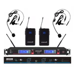 Uhf Wireless Microphone System 2CH Lavalier Headset Bodypack Church Ktv Dj Mics. Fixed Price $115.38.