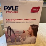 Pyle PMP42BT Bluetooth 40W Megaphone Bullhorn Speaker W/ Aux Usb & Sd Input. Fixed Price $29.99.