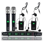 Uhf Wireless System 2 Lavalier Bodypack Handheld Quad. Fixed Price $158.69.