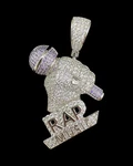 Rap Music Microphone Pendant 925 Fine Silve. Fixed Price $500.00.