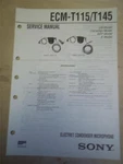 Sony Service Manual ECM-T115/T145 Electret Condenser Microphone Original Repair. Fixed Price $8.98.