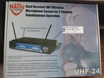Nady Dual Receiver UHF-24/UB-4LT/HM TRANSMITTER/LM-14/0. Lapel Microphone. Fixed Price $38.00.