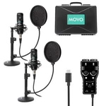 Movo Smartphone Podcast Recording Bundle Kit - 2 Pack Condenser Microphones,,,,,. Fixed Price $258.87.