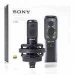 Sony C-100 Condenser Microphone Hi-res Compatible Type Black Side-address Model. Fixed Price $1499.99.