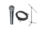 Shure BETA58A-SOLO-K Supercardioid Dynamic Vocal Microphone Boom STAND,20' Cable. Fixed Price $179.99.