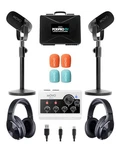 Movo Podpro-a Podcast Kit With Audio Interface, 2 Mics, Boom Arms. Fixed Price $289.00.