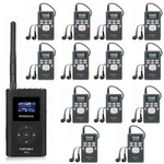 Wireless Tour Guide Audio System Mic Transmitter 13 Receivers For Meeting Church. Fixed Price $189.99.