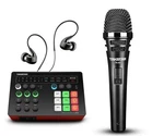Takstar TA-60 Microphone + MX1 Sound Card For Mobile Phone, Wired Mic, Black. Fixed Price $50.00.