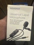Insignia NS-DLMIC10P Omnidirectional Lapel Microphone Black. Fixed Price $42.00.
