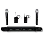 Musysic MU-V4-HL 4CH Vhf Wireless Microphone System 2 Handheld Lavalier Mics. Fixed Price $124.99.