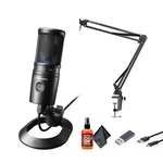 Audio-technica AT2020USB-X Cardioid Condenser Microphone, Boom Arm Stand. Fixed Price $185.90.