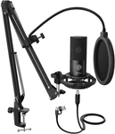 Studio Condenser Microphone Computer Pc Kit With Adjustable Boom Arm. Fixed Price $40.99.