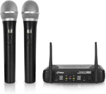 Dual Uhf Wireless Handheld Microphone System With 2 Mics & Volume Control. Fixed Price $174.99.