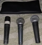Shure Microphone Bundle. Beta 58A, SM57, SM58 With Pouch. Fixed Price $131.00.