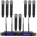 Wireless Microphone System, 8-CHANNELS Uhf Cordless Mics, Long Range 400FT. Fixed Price $546.65.