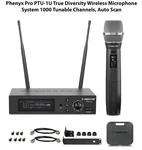 Phenyx Pro PTU-1U True Diversity Wireless Microphone System 1K Tunable Channels. Fixed Price $143.16.