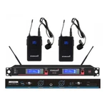 Uhf Wireless Microphone System 2 Channel Lavalier Headset Bodypack Dj. Fixed Price $115.50.